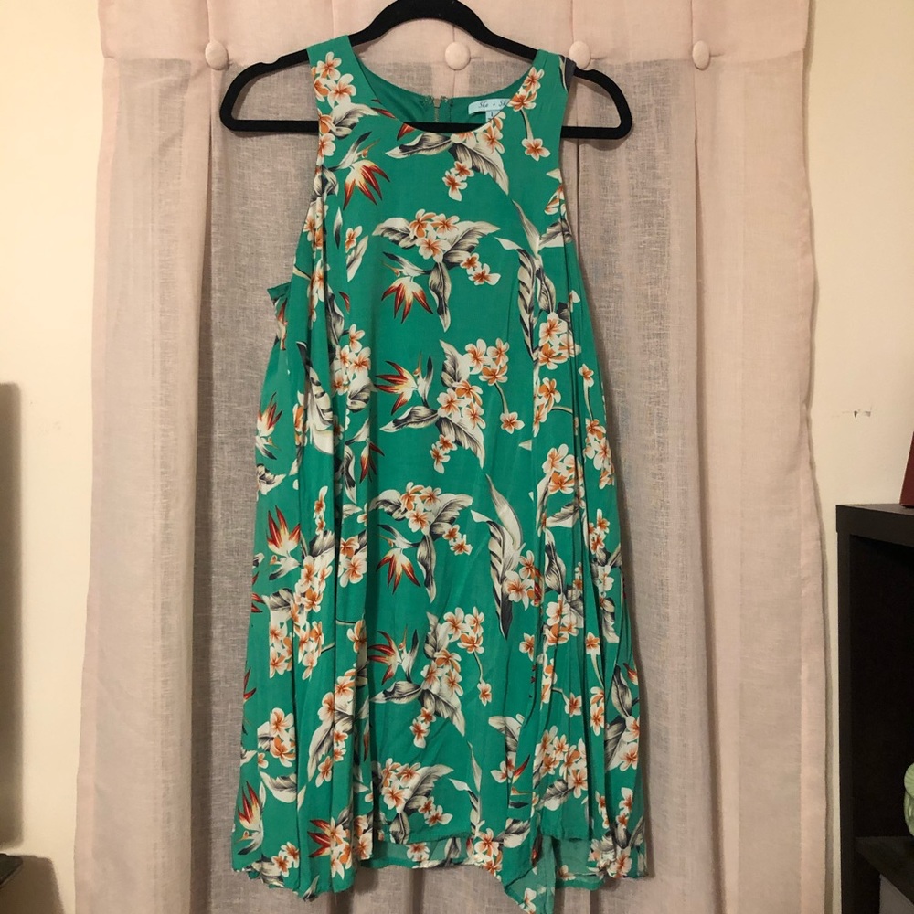 She + Sky Green Swing Dress - size Large